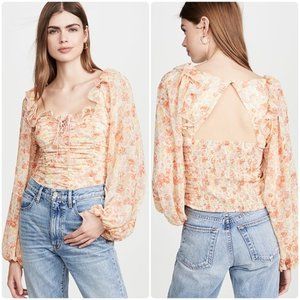 Free People Mabel Printed Blouse in Spring Combo
